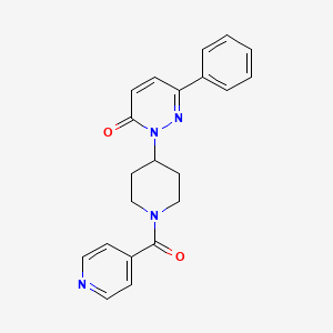 molecular formula C21H20N4O2 B2824866 6-Phenyl-2-[1-(pyridine-4-carbonyl)piperidin-4-yl]-2,3-dihydropyridazin-3-one CAS No. 2380009-88-9