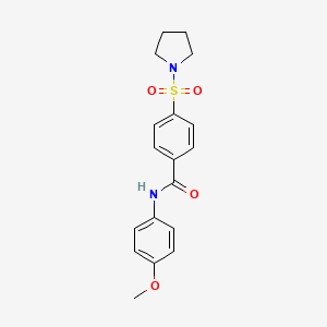 molecular formula C18H20N2O4S B2824883 N-(4-METHOXYPHENYL)-4-(PYRROLIDINE-1-SULFONYL)BENZAMIDE CAS No. 388623-00-5
