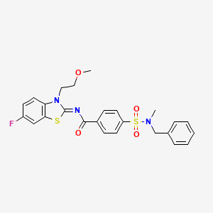 B2824896 4-[benzyl(methyl)sulfamoyl]-N-[6-fluoro-3-(2-methoxyethyl)-1,3-benzothiazol-2-ylidene]benzamide CAS No. 864976-56-7