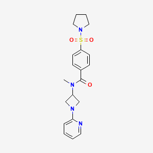 molecular formula C20H24N4O3S B2824912 N-methyl-N-[1-(pyridin-2-yl)azetidin-3-yl]-4-(pyrrolidine-1-sulfonyl)benzamide CAS No. 2415599-52-7