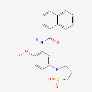 molecular formula C21H20N2O4S B2824915 N-(5-(1,1-dioxidoisothiazolidin-2-yl)-2-methoxyphenyl)-1-naphthamide CAS No. 941986-00-1