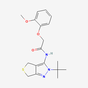 molecular formula C18H23N3O3S B2824923 N-{2-tert-butyl-2H,4H,6H-thieno[3,4-c]pyrazol-3-yl}-2-(2-methoxyphenoxy)acetamide CAS No. 893927-88-3