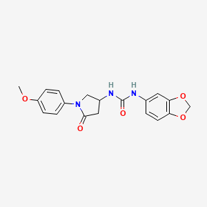 molecular formula C19H19N3O5 B2824969 1-(2H-1,3-benzodioxol-5-yl)-3-[1-(4-methoxyphenyl)-5-oxopyrrolidin-3-yl]urea CAS No. 894031-20-0