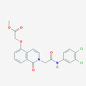 molecular formula C20H16Cl2N2O5 B2825048 methyl 2-[(2-{[(3,4-dichlorophenyl)carbamoyl]methyl}-1-oxo-1,2-dihydroisoquinolin-5-yl)oxy]acetate CAS No. 868225-06-3