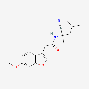 B2825050 N-(1-cyano-1,3-dimethylbutyl)-2-(6-methoxy-1-benzofuran-3-yl)acetamide CAS No. 1797623-51-8
