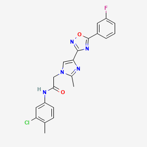 B2825051 N-(3-chloro-4-methylphenyl)-2-{4-[5-(3-fluorophenyl)-1,2,4-oxadiazol-3-yl]-2-methyl-1H-imidazol-1-yl}acetamide CAS No. 1251693-39-6