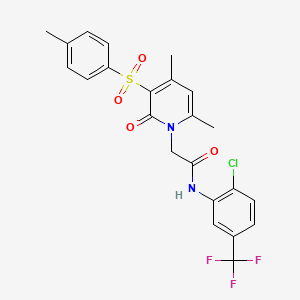 molecular formula C23H20ClF3N2O4S B2825091 N-[2-chloro-5-(trifluoromethyl)phenyl]-2-[4,6-dimethyl-3-(4-methylbenzenesulfonyl)-2-oxo-1,2-dihydropyridin-1-yl]acetamide CAS No. 1251549-56-0