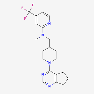 molecular formula C20H24F3N5 B2825095 N-[(1-{5H,6H,7H-cyclopenta[d]pyrimidin-4-yl}piperidin-4-yl)methyl]-N-methyl-4-(trifluoromethyl)pyridin-2-amine CAS No. 2415531-38-1