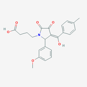 molecular formula C23H23NO6 B282513 4-[(3E)-3-[hydroxy-(4-methylphenyl)methylidene]-2-(3-methoxyphenyl)-4,5-dioxopyrrolidin-1-yl]butanoic acid 