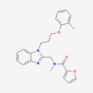 molecular formula C24H25N3O3 B2825156 N-methyl-N-({1-[3-(2-methylphenoxy)propyl]-1H-1,3-benzodiazol-2-yl}methyl)furan-2-carboxamide CAS No. 919977-41-6