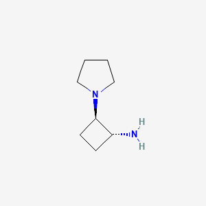 molecular formula C8H16N2 B2825170 (1R,2R)-2-(Pyrrolidin-1-yl)cyclobutan-1-amine CAS No. 2227674-50-0