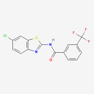 molecular formula C15H8ClF3N2OS B2825171 N-(6-chloro-1,3-benzothiazol-2-yl)-3-(trifluoromethyl)benzamide CAS No. 330189-64-5