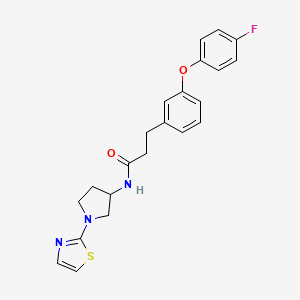 B2825217 3-(3-(4-fluorophenoxy)phenyl)-N-(1-(thiazol-2-yl)pyrrolidin-3-yl)propanamide CAS No. 1797084-55-9