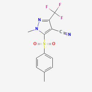 1-methyl-5-[(4-methylphenyl)sulfonyl]-3-(trifluoromethyl)-1H-pyrazole-4-carbonitrile