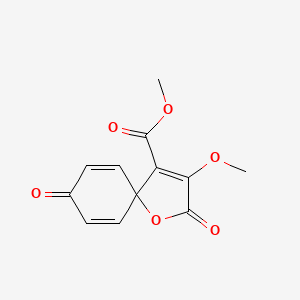 molecular formula C12H10O6 B2825283 Methyl 3-methoxy-2,8-dioxo-1-oxaspiro[4.5]deca-3,6,9-triene-4-carboxylate CAS No. 316354-15-1