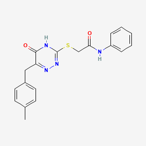 2-((6-(4-methylbenzyl)-5-oxo-4,5-dihydro-1,2,4-triazin-3-yl)thio)-N-phenylacetamide