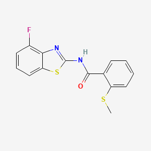 molecular formula C15H11FN2OS2 B2825338 N-(4-fluorobenzo[d]thiazol-2-yl)-2-(methylthio)benzamide CAS No. 896352-41-3