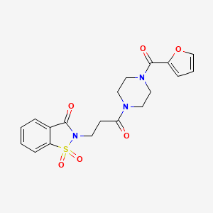 2-(3-(4-(furan-2-carbonyl)piperazin-1-yl)-3-oxopropyl)benzo[d]isothiazol-3(2H)-one 1,1-dioxide