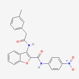 N-(4-nitrophenyl)-3-(2-(m-tolyl)acetamido)benzofuran-2-carboxamide