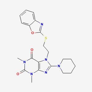 7-(2-(benzo[d]oxazol-2-ylthio)ethyl)-1,3-dimethyl-8-(piperidin-1-yl)-1H-purine-2,6(3H,7H)-dione