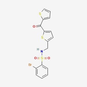 2-bromo-N-((5-(thiophene-2-carbonyl)thiophen-2-yl)methyl)benzenesulfonamide