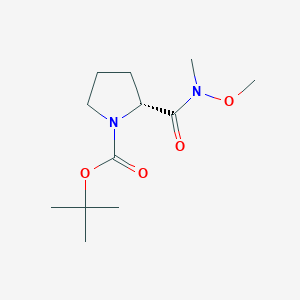 molecular formula C12H22N2O4 B2825419 (R)-Tert-butyl 2-(methoxy(methyl)carbamoyl)pyrrolidine-1-carboxylate CAS No. 288086-98-6