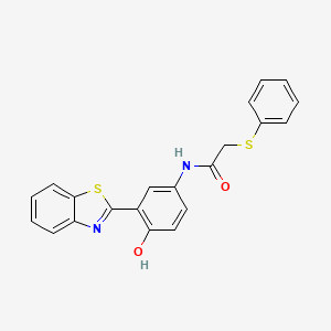 molecular formula C21H16N2O2S2 B2825424 N-(3-(benzo[d]thiazol-2-yl)-4-hydroxyphenyl)-2-(phenylthio)acetamide CAS No. 895481-62-6