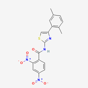 molecular formula C18H14N4O5S B2825441 N-[4-(2,5-dimethylphenyl)-1,3-thiazol-2-yl]-2,4-dinitrobenzamide CAS No. 312591-40-5