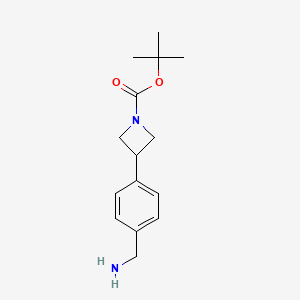 molecular formula C15H22N2O2 B2825496 Tert-butyl 3-[4-(aminomethyl)phenyl]azetidine-1-carboxylate CAS No. 2445792-94-7