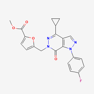 molecular formula C21H17FN4O4 B2825504 methyl 5-((4-cyclopropyl-1-(4-fluorophenyl)-7-oxo-1H-pyrazolo[3,4-d]pyridazin-6(7H)-yl)methyl)furan-2-carboxylate CAS No. 1105238-01-4