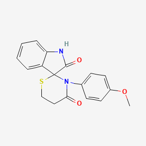 molecular formula C18H16N2O3S B2825506 3'-(4-Methoxyphenyl)-1,2-dihydrospiro[indole-3,2'-[1,3]thiazinane]-2,4'-dione CAS No. 97692-81-4