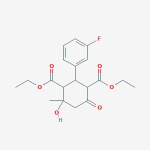 molecular formula C19H23FO6 B282557 Diethyl 2-(3-fluorophenyl)-4-hydroxy-4-methyl-6-oxocyclohexane-1,3-dicarboxylate 