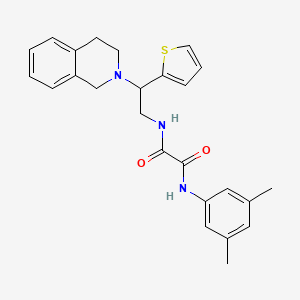 molecular formula C25H27N3O2S B2825615 N'-(3,5-dimethylphenyl)-N-[2-(1,2,3,4-tetrahydroisoquinolin-2-yl)-2-(thiophen-2-yl)ethyl]ethanediamide CAS No. 898408-01-0