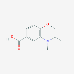 molecular formula C11H13NO3 B2825622 3,4-Dimethyl-3,4-dihydro-2H-1,4-benzoxazine-6-carboxylic acid CAS No. 1243040-51-8