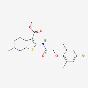 molecular formula C21H24BrNO4S B2825707 Methyl 2-(2-(4-bromo-2,6-dimethylphenoxy)acetamido)-6-methyl-4,5,6,7-tetrahydrobenzo[b]thiophene-3-carboxylate CAS No. 449749-78-4