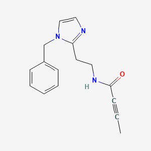 molecular formula C16H17N3O B2825763 N-[2-(1-Benzylimidazol-2-yl)ethyl]but-2-ynamide CAS No. 2411242-67-4
