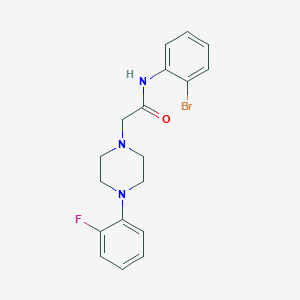 molecular formula C18H19BrFN3O B2825767 N-(2-Bromophenyl)-2-(4-(2-fluorophenyl)piperazinyl)ethanamide CAS No. 848178-40-5