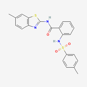 molecular formula C22H19N3O3S2 B2825784 N-(6-methyl-1,3-benzothiazol-2-yl)-2-(4-methylbenzenesulfonamido)benzamide CAS No. 361469-48-9