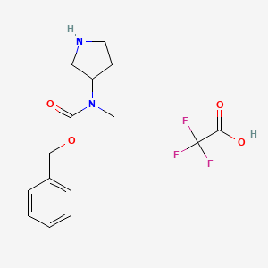 molecular formula C15H19F3N2O4 B2825798 Benzyl N-methyl-N-pyrrolidin-3-ylcarbamate;2,2,2-trifluoroacetic acid CAS No. 2253640-80-9