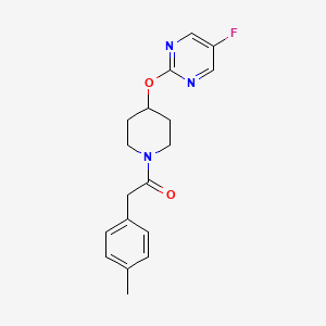 molecular formula C18H20FN3O2 B2825807 1-{4-[(5-Fluoropyrimidin-2-yl)oxy]piperidin-1-yl}-2-(4-methylphenyl)ethan-1-one CAS No. 2380079-96-7