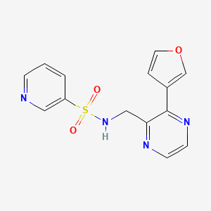 molecular formula C14H12N4O3S B2825860 N-((3-(furan-3-yl)pyrazin-2-yl)methyl)pyridine-3-sulfonamide CAS No. 2034395-95-2