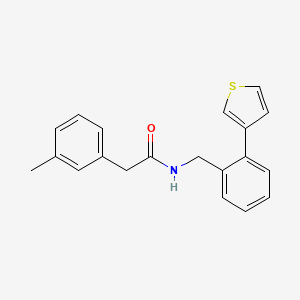 molecular formula C20H19NOS B2825863 N-(2-(thiophen-3-yl)benzyl)-2-(m-tolyl)acetamide CAS No. 1797713-19-9