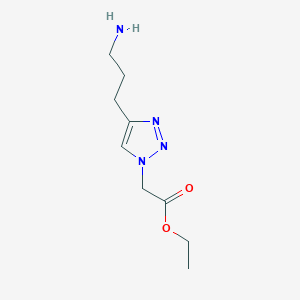 molecular formula C9H16N4O2 B2825873 Ethyl 2-[4-(3-aminopropyl)triazol-1-yl]acetate CAS No. 2287316-31-6