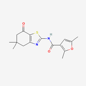 molecular formula C16H18N2O3S B2825877 N-(5,5-dimethyl-7-oxo-4,5,6,7-tetrahydrobenzo[d]thiazol-2-yl)-2,5-dimethylfuran-3-carboxamide CAS No. 1207059-32-2