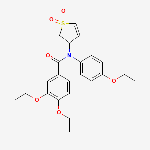 molecular formula C23H27NO6S B2825892 N-(1,1-dioxido-2,3-dihydrothiophen-3-yl)-3,4-diethoxy-N-(4-ethoxyphenyl)benzamide CAS No. 863020-81-9