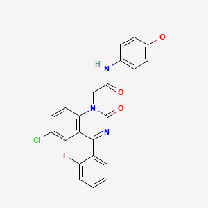 molecular formula C23H17ClFN3O3 B2825908 2-[6-chloro-4-(2-fluorophenyl)-2-oxo-1,2-dihydroquinazolin-1-yl]-N-(4-methoxyphenyl)acetamide CAS No. 941939-52-2