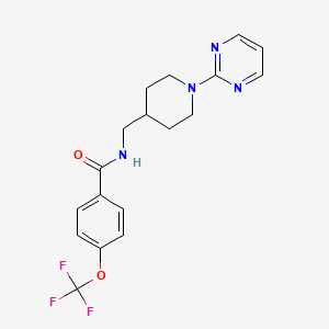 molecular formula C18H19F3N4O2 B2825945 N-((1-(pyrimidin-2-yl)piperidin-4-yl)methyl)-4-(trifluoromethoxy)benzamide CAS No. 1396812-60-4