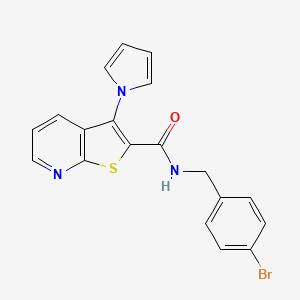 molecular formula C19H14BrN3OS B2825955 N-(4-bromobenzyl)-3-(1H-pyrrol-1-yl)thieno[2,3-b]pyridine-2-carboxamide CAS No. 1112279-67-0