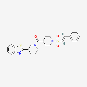 [3-(1,3-Benzothiazol-2-yl)piperidin-1-yl]-[1-[(E)-2-phenylethenyl]sulfonylpiperidin-4-yl]methanone