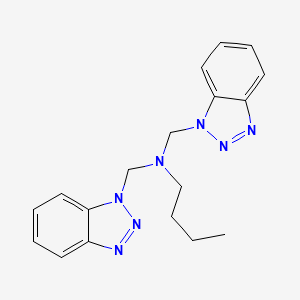 molecular formula C18H21N7 B2825997 Bis(1H-1,2,3-benzotriazol-1-ylmethyl)(butyl)amine CAS No. 129410-28-2